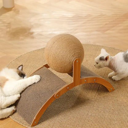 MQ Cat Scratching Ball Wooden 2 in 1